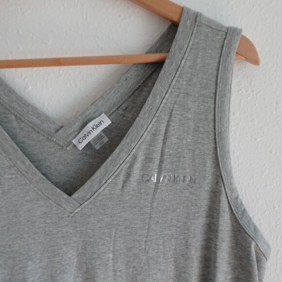 Calvin Klein Sleeveless Jumpsuit Romper Women's Size L Gray Stretch - Picture 6 of 12